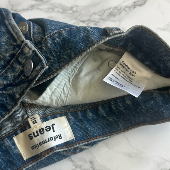 Reformation Cynthia High Rise Straight Jeans Colorado Wash Size 28 - Picture 2 of 8